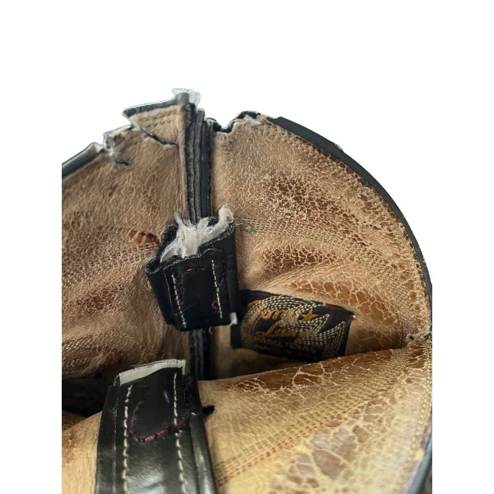 Vintage Tony Lama Mens Cowboy Boots Full Quill Ostrich 8610 Gray Size 7.5 E READ